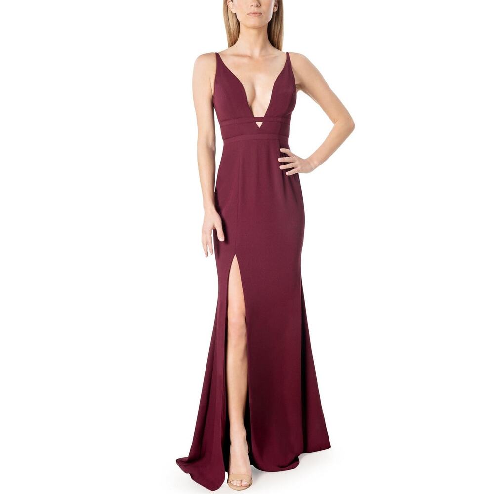Dress the Population Viola Burgundy Red Evening Gown Mermaid Dress Size Small
